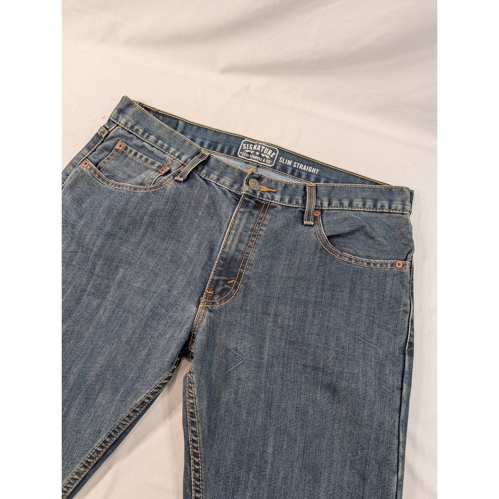 Signature By Levi Strauss & Co 34x31 Actual (34x30 Tag) Slim Straight Dark Wash